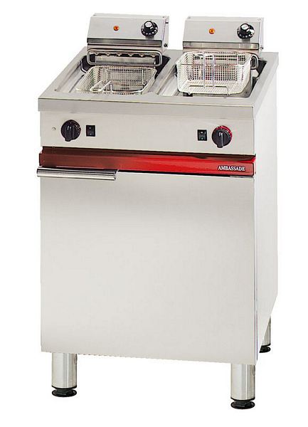 Electric deep fat fryer, Basin 2x8 litres, 600x650x900mm