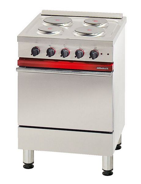 Bartscher Electric stove, 4 hot-plates, with electic convection