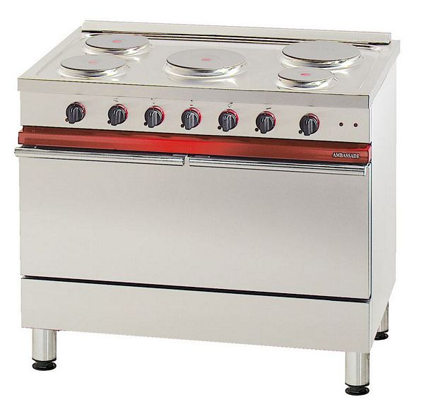 Bartscher Electric stove, 5 hot-plates, with 1 large electric ov