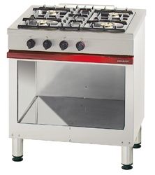 Bartscher Gas stove, 4 burners, with open base frame