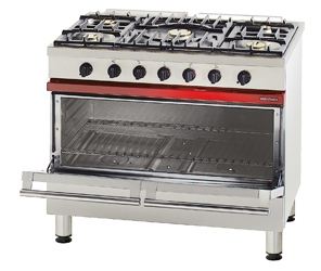 Bartscher Gas stove 5 burners, with 1 large gas oven