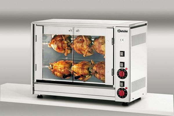 Electric chicken grill, 2 spits for 6 chickens, 700x360x450mm