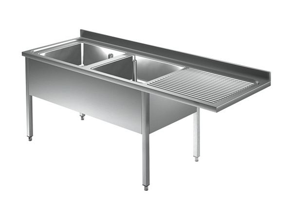Sink center, with two basin left, from 1600 to 2000mm, Series 6