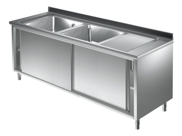 Sink center, with two basin right, from 1400 to 2000mm, Series 6