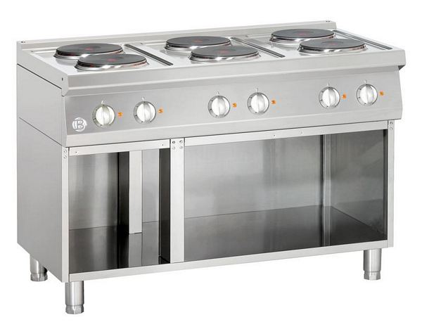Elektroherd, 6 Platten, mit offenem Unterbau, 1200x700x900mm
