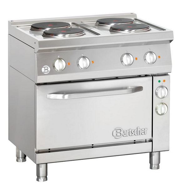 Electric stove, 4 plates, with e-air circulating oven, 800x700x9