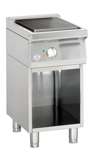 Griddleplatte, gerillt, 5 kW, 400x700x900mm