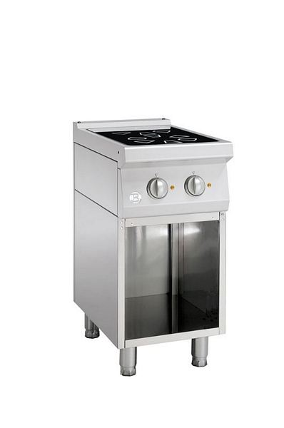 Cerane stove, 2 zones, with open base frame, 400x700x900mm