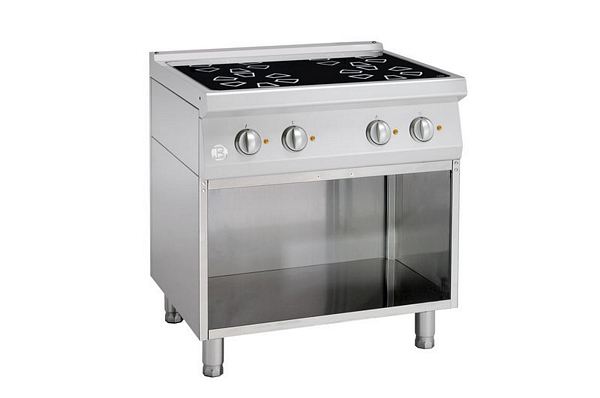 Cerane stove, 4 zones, with open base frame, 800x700x900mm