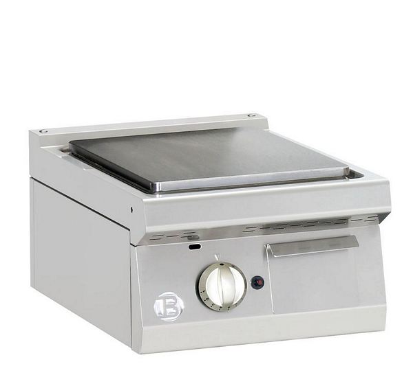 Gas griddle plate, smooth, 7 kW, 400x700x295mm