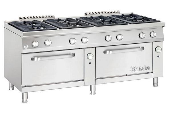 Gas stove, 8 burners, with 2 gas ovens, 1800x900x900mm