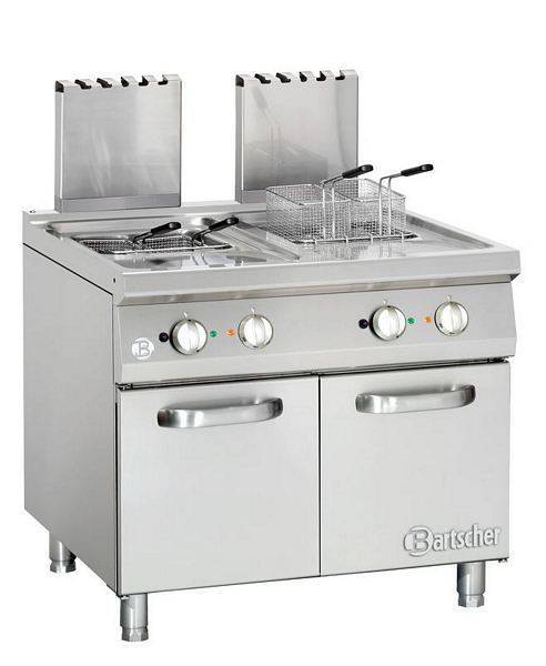 Gas deep fat fryer, with 2 basins, 2x20 litres, 900x900x900mm