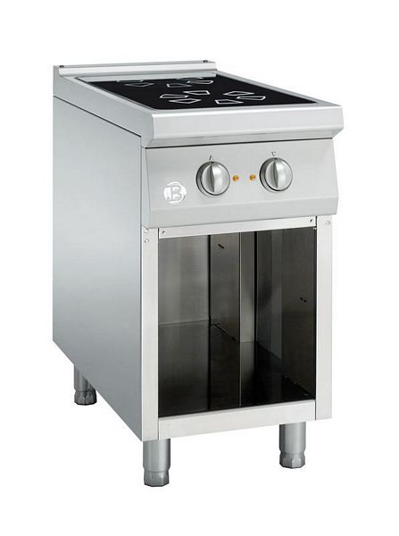 Cerane stove, 2 zones, with open base frame, 450x900x900mm