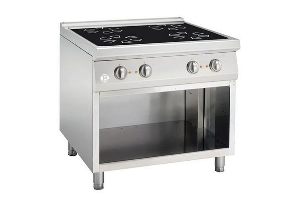 Cerane stove, 4 zones, with open base frame, 900x900x900mm
