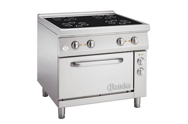 Cerane stove, 4 zones, with electric oven, 900x900x900mm