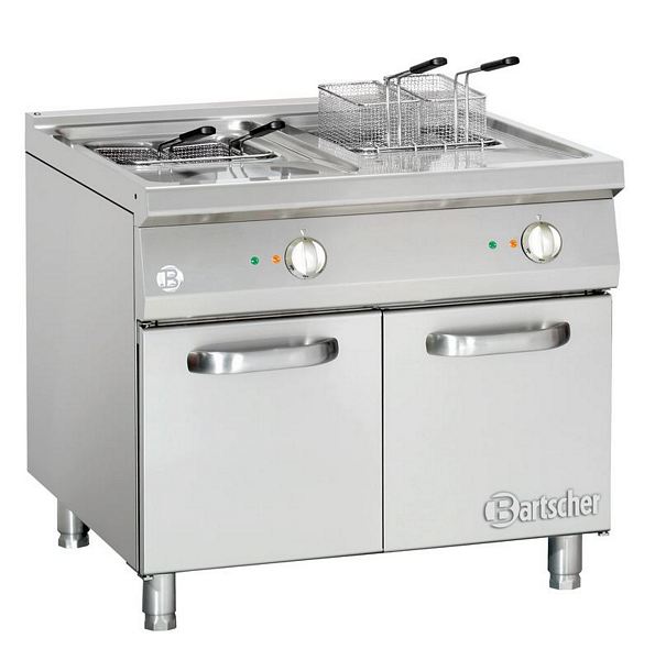Electric deep fat fryer, with 2 basins, 2x18 litres, 900x900x900
