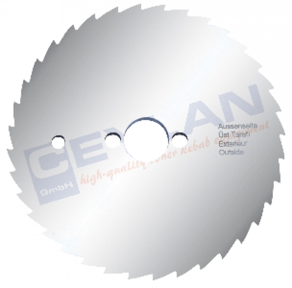 Ceylan, Gezahnt Kreismesser ECU für Seymen Dönermesser, Außen: Ø 90 mm; Bohrung: Ø 13 mm