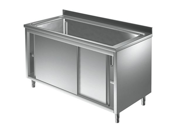 Pot sink, with sliding doors, wide from 1000 to 1800mm