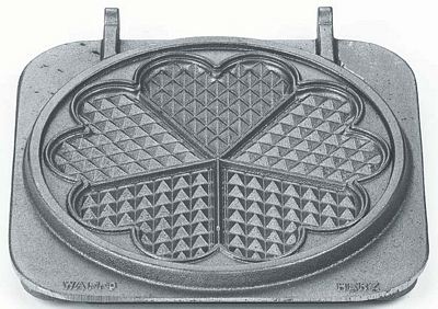 Heart Shaped Waffle large, 210 mm, cast iron plate