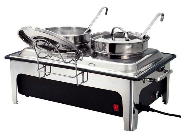 Electric hot-pot station, with 2 soup pots, 630x360x460mm