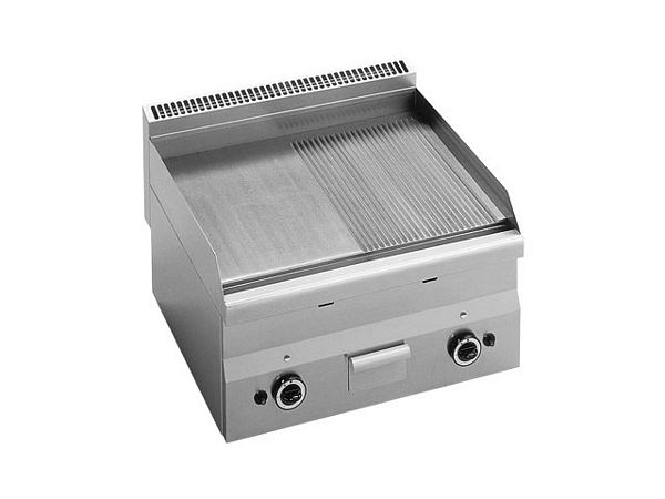 Modular Electric Griddle plate, smooth/grooved, 6 kW, 600x600x28