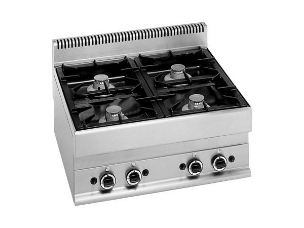 Modular Gas range, 4 burners, 17,2 kW, 700x650x280mm