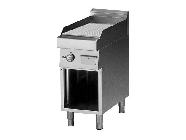 Modular Gas Griddle plate, grooved hard chrome, 400x700x850mm