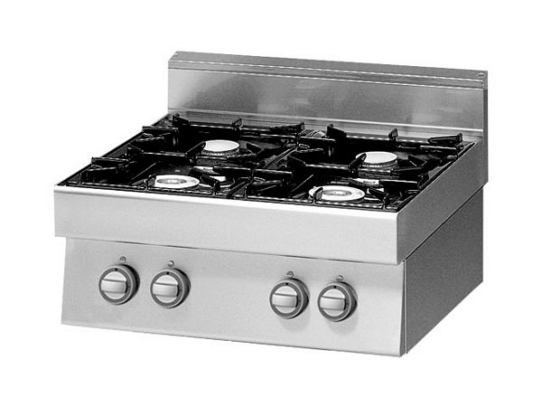 Modular Gas range, 4 burner, 18,4 kW, 700x700x280mm