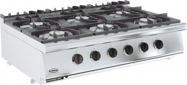 Gas range 6 flames 6x6,5 (Kw), 1200x700x300