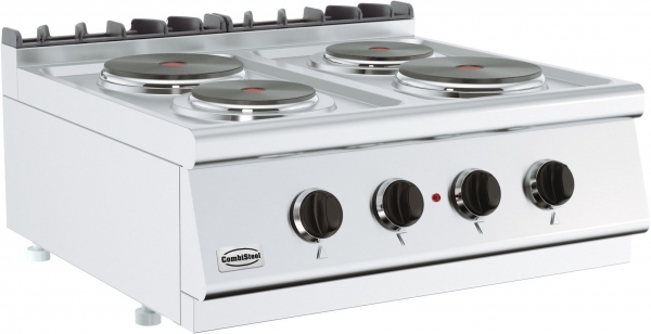 Gas range 4 flames 400 V / 2x 2,25 kW, 2x1,85 kW, 800x700x300