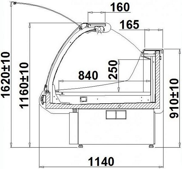 Refrigerated display ANCONA 1.9 SP-mod/C, 1875x1140x1160mm