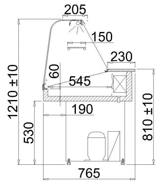 Kühltheke FLORIDA 1.0S, Länge von 990 mm bis 1700 mm