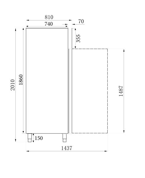 REFRIGERATOR SS+AL 600 LITER STATIC