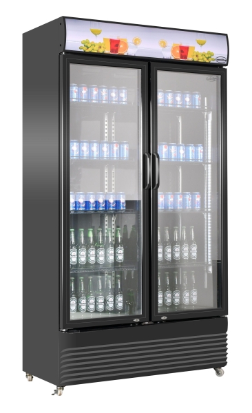 REFRIGERATOR 2 GLASS DOORS BEZ-780 GD BLACK