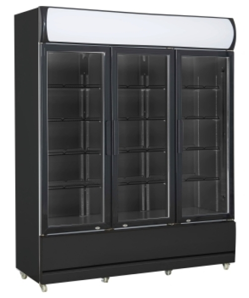 REFRIGERATOR 3 GLASS DOORS BLACK FCU-1200 BL