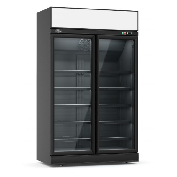 FREEZER 2 GLASS DOORS BLACK INS-1000F BL