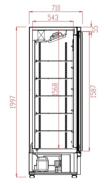 GEFRIERSCHRANK 3 GLASTÜREN SVO-1530F