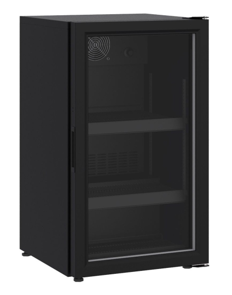 THEKENKÜHLSCHRANK MIT GLASTÜR, 136 LITER, SCHWARZ