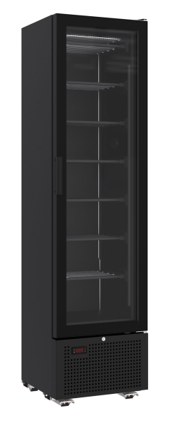 GEFRIERSCHRANK 1 GLASTÜR SCHWARZ 221 LITER
