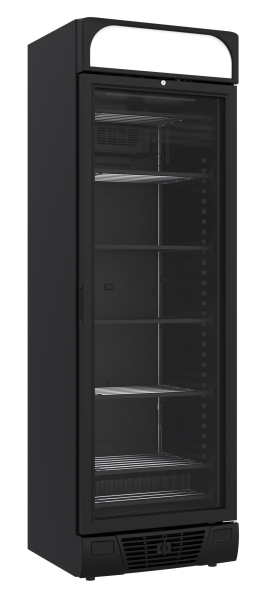 GEFRIERSCHRANK 1 GLASTÜR SCHWARZ 382 LITER