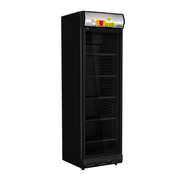 REFRIGERATOR 1 GLASS DOOR BLACK LEFT ROTATING