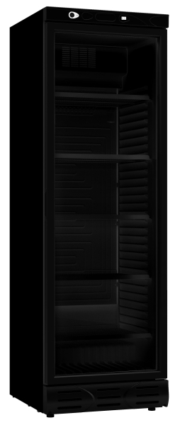 REFRIGERATOR 1 GLASS DOOR 382 LITERS BLACK WITHOUT LIGHT BOX