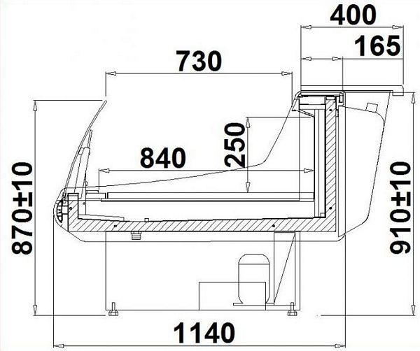 Refrigerated counter BARI 1.9, 1975x1140x910+/-10mm