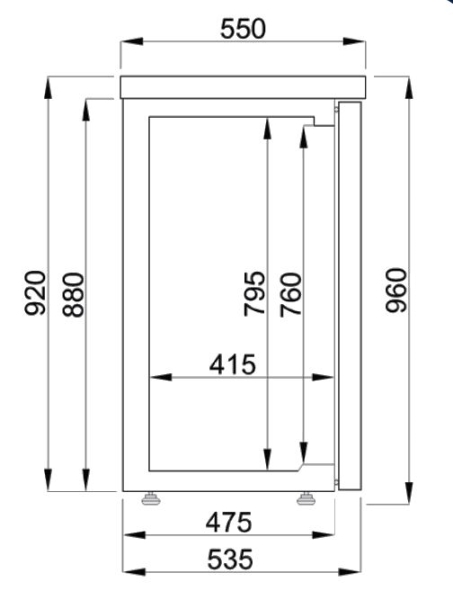 BAR COOLER BLACK WITH 2 DOORS