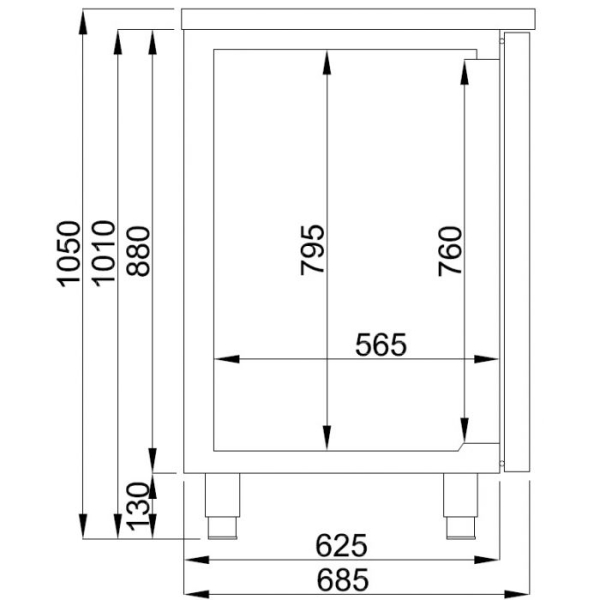 BEER COUNTER WITH 3 DOORS & 2 SINKS ON THE LEFT