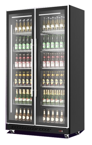 REFRIGERATOR 2 GLASS DOORS BLACK