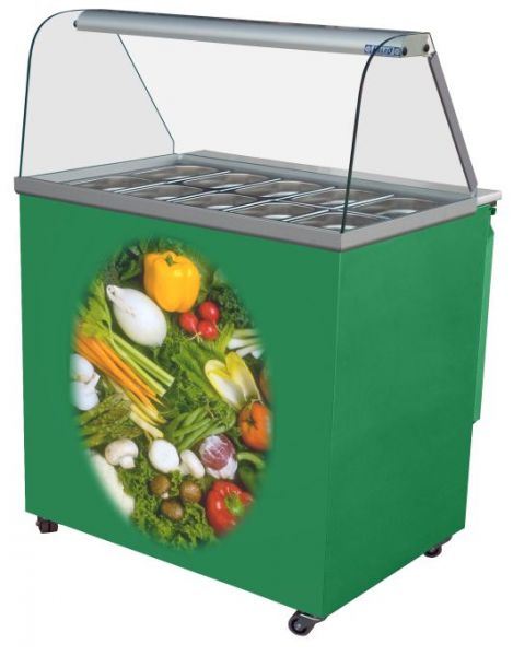 Salad Display IBIZA 0.9, dynamic cooling, 900x700x1245+/-10mm