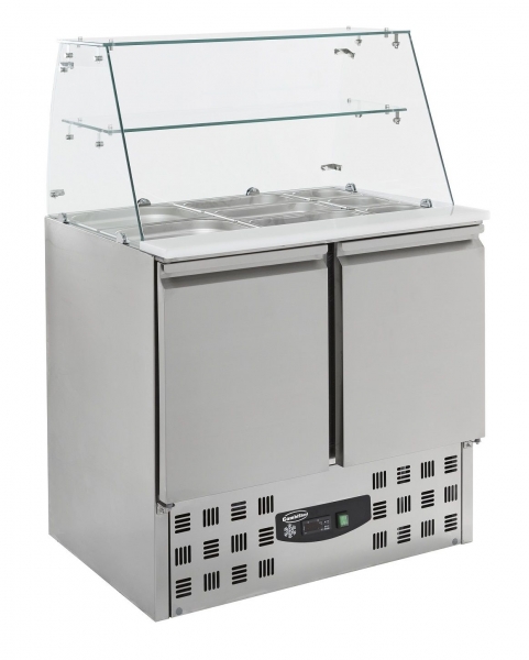 REFRIGERATED SALADETTE WITH GLASS LID 2 DOORS