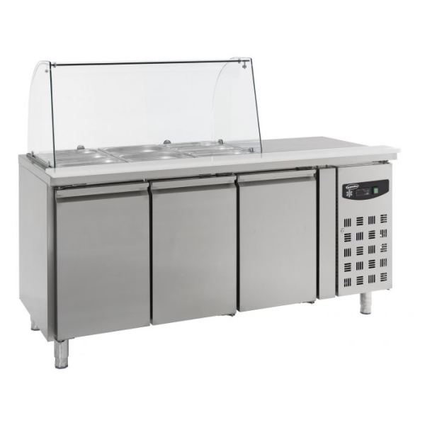 REFRIGERATED TABLE WITH GLASS 3 DOORS