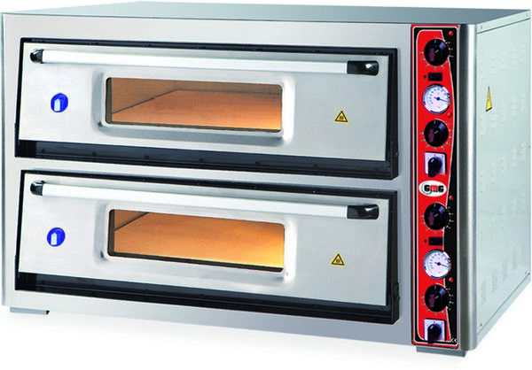 Dual chamber pizza oven, for 9+9 Pizza 30cm pizzas 122x114x78cm